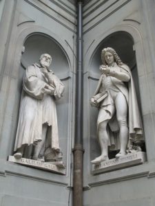 Statues of Galileo Galilei and Pier Antonio Micheli