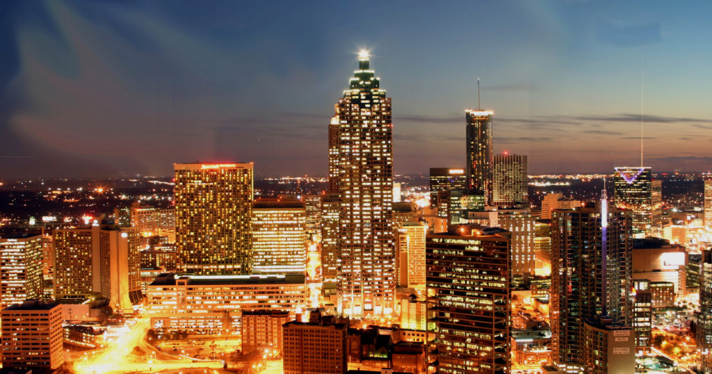 Atlanta skyline at night