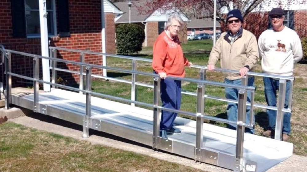 BHCV Volunteers on a completed ramp with a client