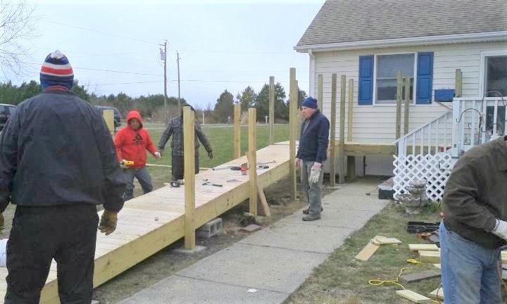 A ramp under construction