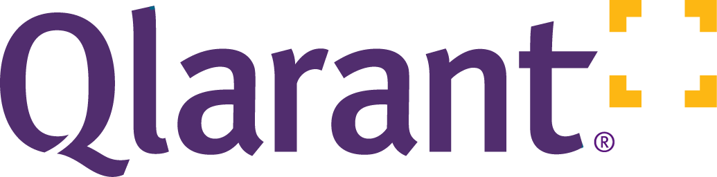 Qlarant logo in purple