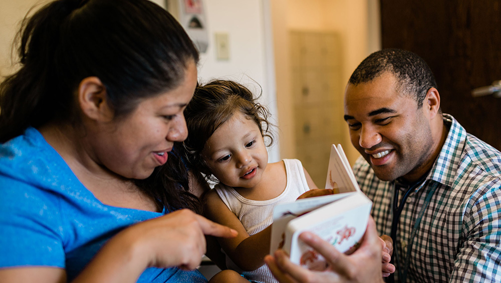 A family reading together