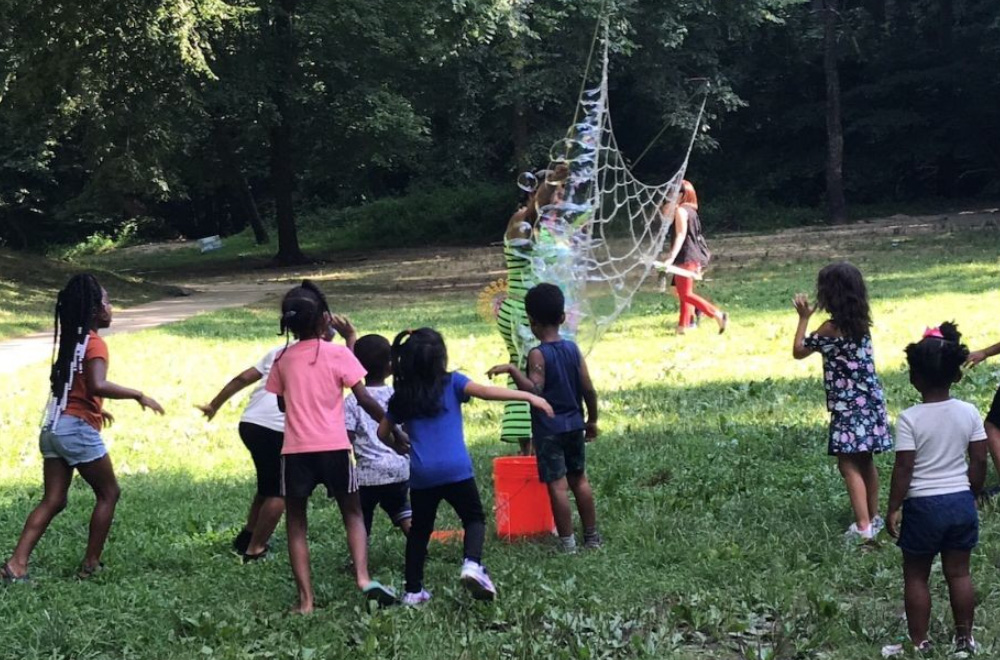 Kids playing in a park