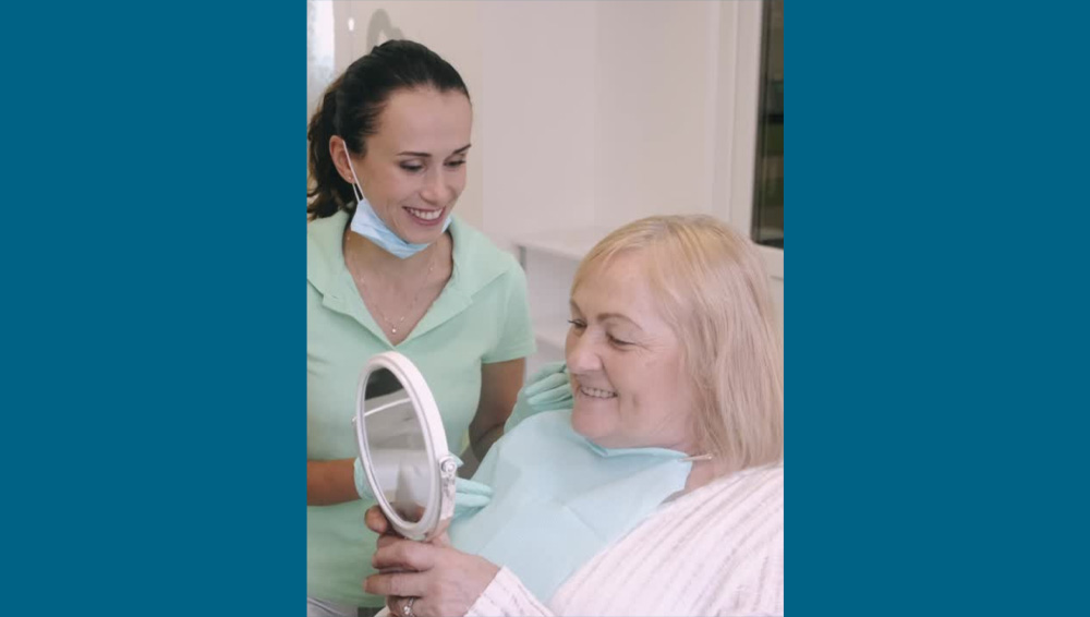 Smiling dental patient