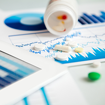 pill bottle spilled over charts