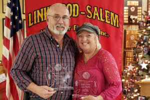 Debbie Handley with Fire Chief Sonny Willey