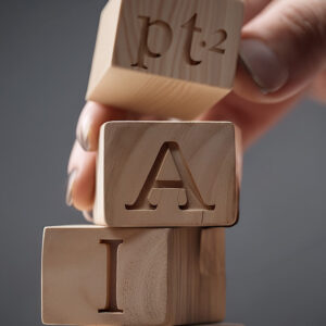 Wooden blocks with letters A and I and pt. 2